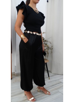 Pantalón Bombacho en Color Negro