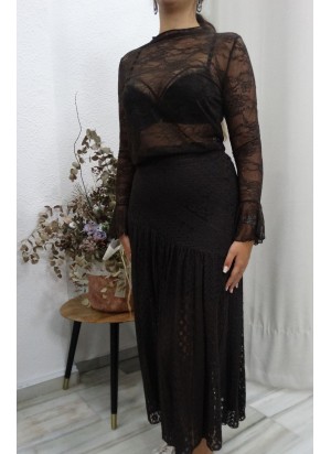 Camiseta encaje black