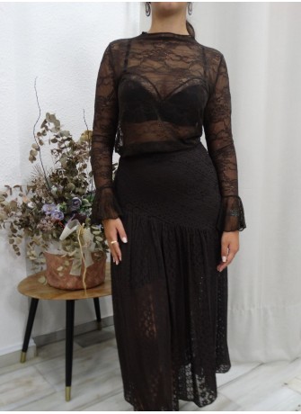 Camiseta encaje black