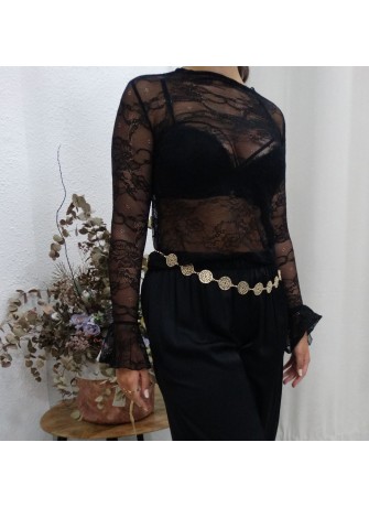 Camiseta encaje black