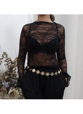 Camiseta encaje black