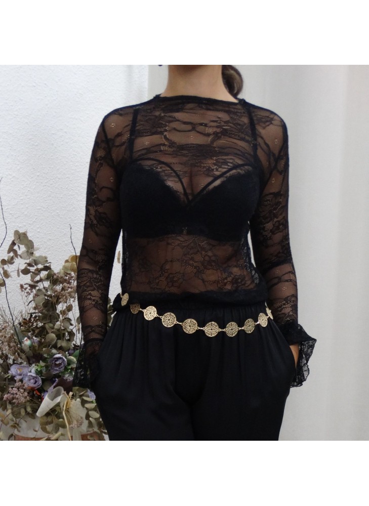 Camiseta encaje black