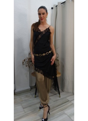 Pantalón Bombacho en Color Negro