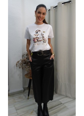 Camiseta Snoopy Diseño Gráfico Dorado y Rosa | Estilo casual Elegante