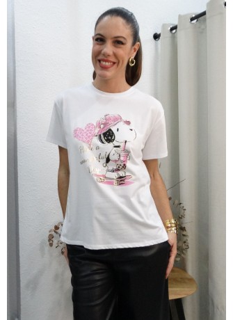 Camiseta de Manga Corta Snoopy " Wonderful Day"