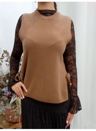 Chaleco de lazos, marrón