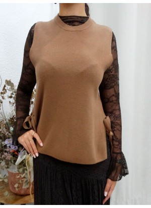 Chaleco de lazos, marrón