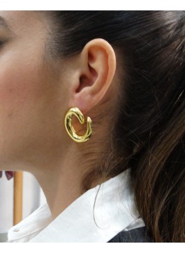 Pendientes de Aro Abierto en Acero Dorado | Joyería Moderna y Elegante