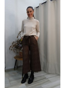 Jersey de cuello perkins en punto fino color beige claro