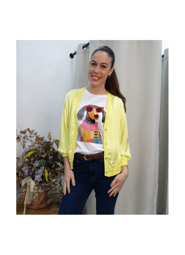 Chaqueta Bomber Amarilla Satinada | Colección Primavera Mujer