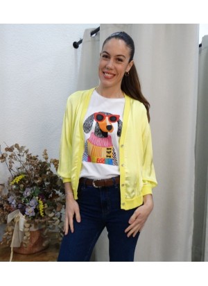 Chaqueta Bomber Amarilla Satinada | Colección Primavera Mujer