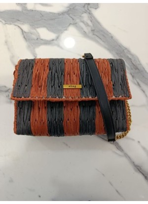 Bolso de Hombro a Rayas Marrón y Negro con Cadena Dorada | Airemoda