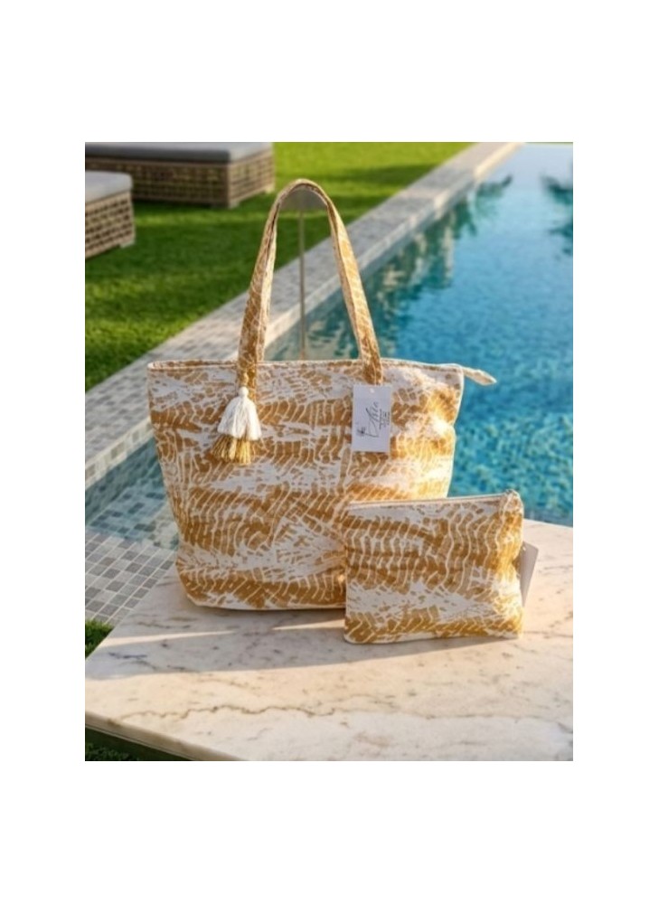 Bolso de Playa tote Grande de  Lona y Cremallera