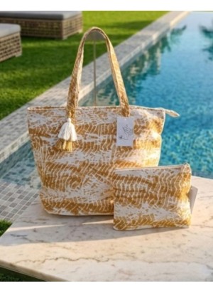 Bolso de Playa tote Grande de  Lona y Cremallera
