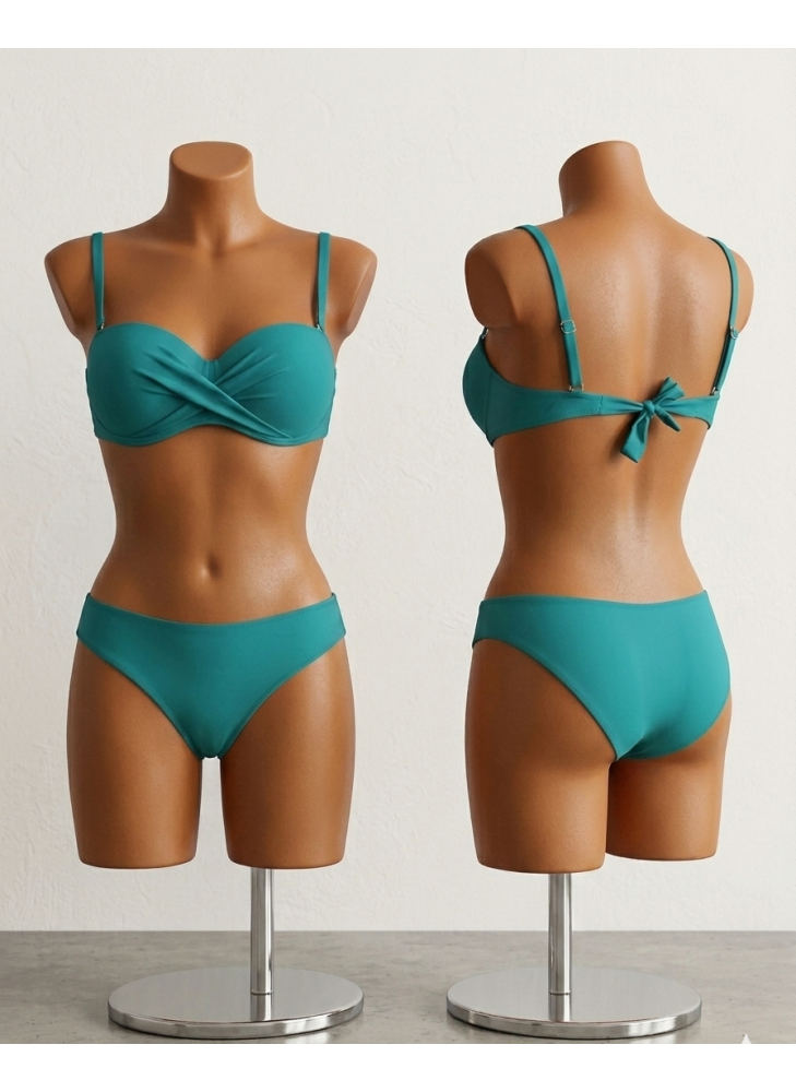 Bikini Bandeau en Verde Agua