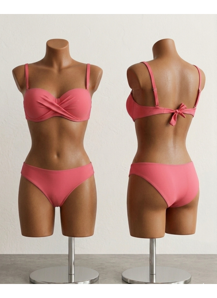 Bikini Bandeau en Color Rosa Palo