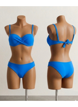 Bikini Bandeau en Color Azul