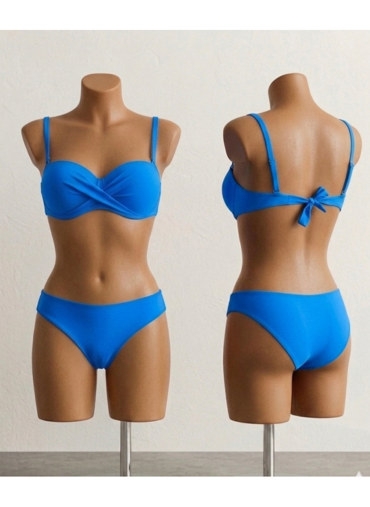 Bikini Bandeau en Color Azul
