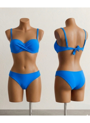 Bikini Bandeau en Color Azul