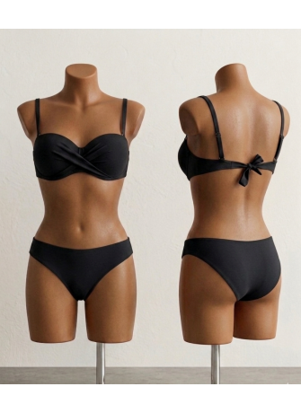 Bikini Bandeau en Color Negro