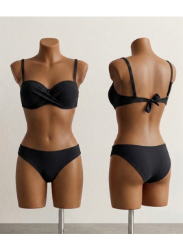 Bikini Bandeau en Color Negro