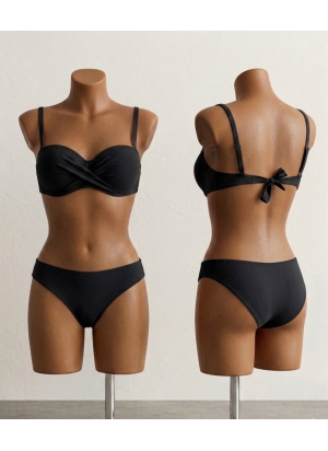Bikini Bandeau en Color Negro