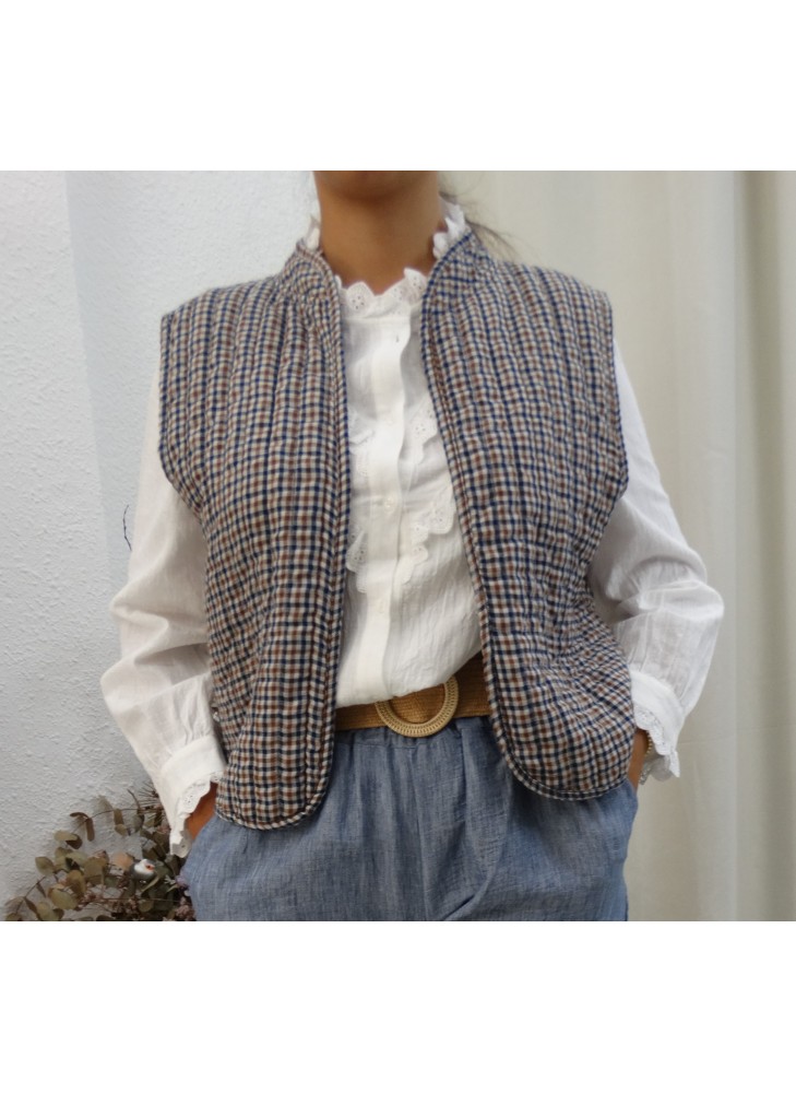 Chaleco cuadro vichy