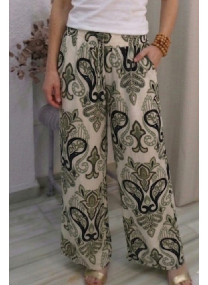 Pantalón Estampado con Cordón