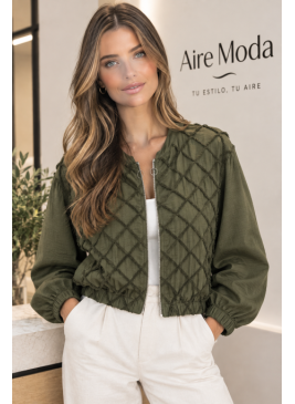 Bomber Estilo Casual con Patrón Geométrico