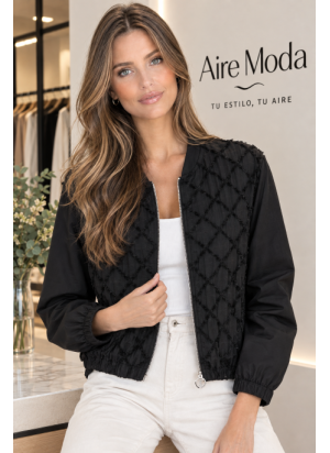 Bomber Estilo Casual con Patrón Geométrico