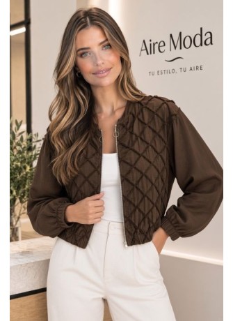 Bomber Estilo Casual con Patrón Geométrico